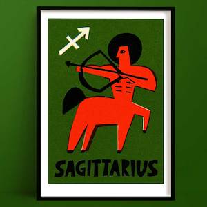 Sagittarius Print | Zodiac Wall Art