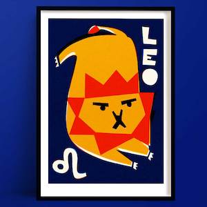 Leo Star Sign Print | Zodiac Decor
