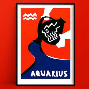 Star Sign Prints: Aquarius Print | Horoscope Art