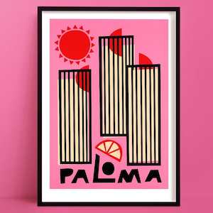 Paloma Print | Grapefruit Bar Wall Decor