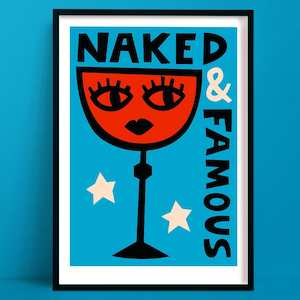 Cocktail Prints: Naked & Famous Cocktail Print | Blue and Orange Wall Art