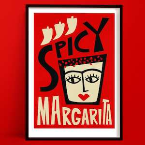 Cocktail Prints: Spicy Margarita Print | Bar Cart Art