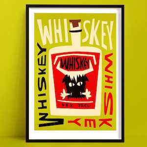 Cocktail Prints: Whiskey Print | Retro Home Decor