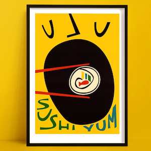 Sushi Print | Yellow Wall Art