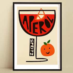 Aperol Spritz Print | Classic Cocktail Wall Art