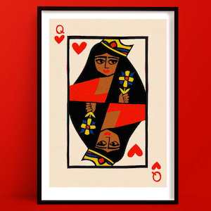 Portraits: Queen of Hearts Print | Playing Card Art