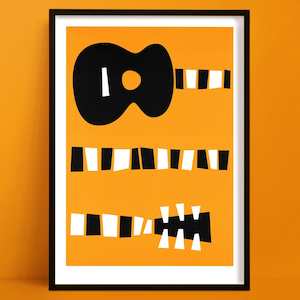 Mid Century Prints: Guitar Print | Music Themed Wall Art
