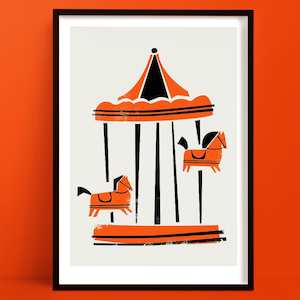 Parisian Carousel Print | Nursery Wall Art