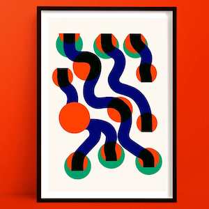 New Prints: Surfing Waves Abstract Art | Graphic Wall Art