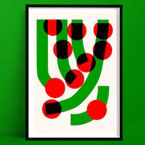 Green Grass Abstract Print | Shape Based Graphic Wall Art