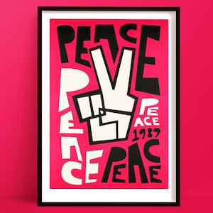 Positivity Prints: Peace Motivational Poster | Hot Pink Room Decor
