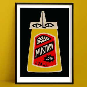 Mustard Print | Retro Kitchen Decor