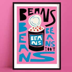 Beans Print | Mid Century Kitchen Poster