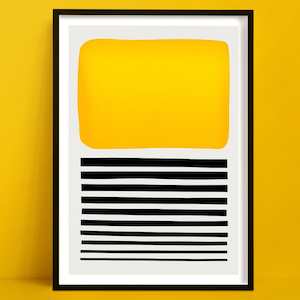 Sticks In The Sand Abstract Art Print | Mid Century Art