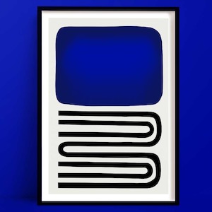 Out Of The Blue Abstract Art Print | Mid Century Art