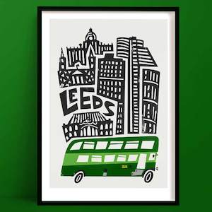 Leeds Print | Retro Travel Poster