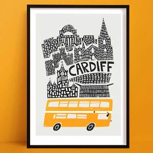 Cardiff Print | Retro Travel Decor