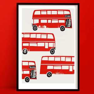 Hallway Wall Art: London Red Bus Print | Double Decker Bus Art