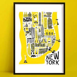 Kids Posters: Manhattan New York Map Poster | NYC Wall Art