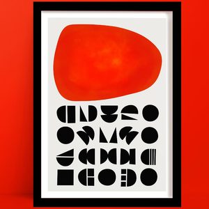 Solar Sun Abstract Print | Bold Red Modern Art