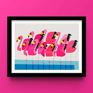 Nursery Prints: Flamingo Print | Hot Pink Wall Art