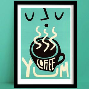 Coffee Print | Teal Wall Art