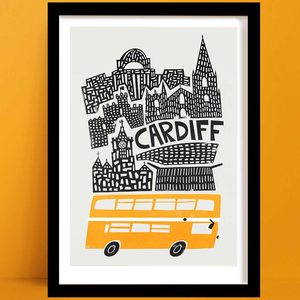 Cardiff Print | Retro Travel Decor