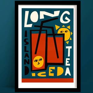 Long Island Ice Tea Print | Bar Cart Art