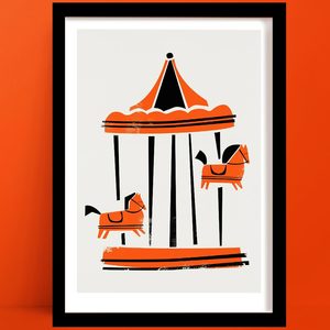 Parisian Carousel Print | Nursery Wall Art