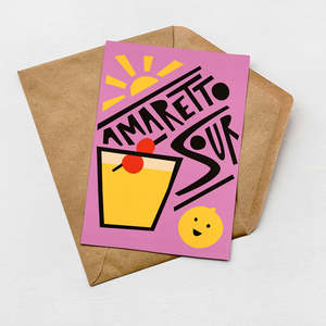 Cocktail Cards: Amaretto Sour Card (Pack of 6)