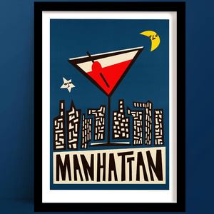 Cocktail Prints 1: Manhattan Cocktail Print | Moody Room Decor