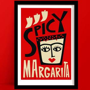 Cocktail Prints 1: Spicy Margarita Print | Bar Cart Art