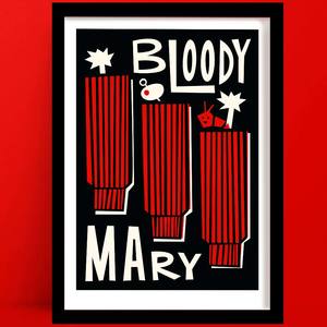 Cocktail Prints 1: Bloody Mary Print | Retro Kitchen Decor