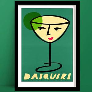 Cocktail Prints 1: Daiquiri Print | Teal Wall Decor