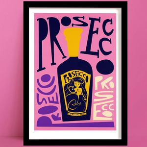 Cocktail Prints 1: Prosecco Print | Fun and Quirky Kitchen Print