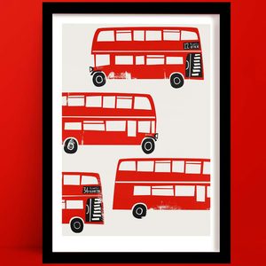 Hobbies And Interests Prints: London Red Bus Print | Double Decker Bus Art