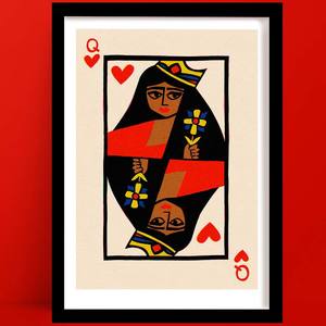 Queen of Hearts Print | Playing Card Art