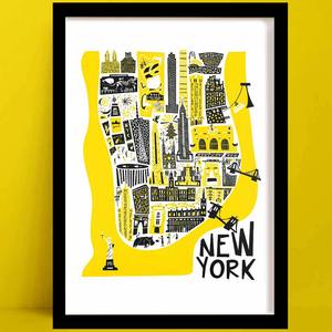 Travel Cards Copy: Manhattan New York Map Poster | NYC Wall Art