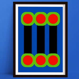 New Prints: Space Honey | Striped Oval Geometric Art Print