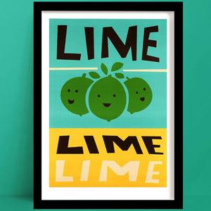 Green Wall Art: Lime Print | Citrus Room Decor