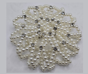 Hair Accessories Jewellery: Pearl and Diamante Bun Net