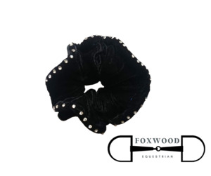 Hair Accessories Jewellery: Rhinestone Scrunchie Black