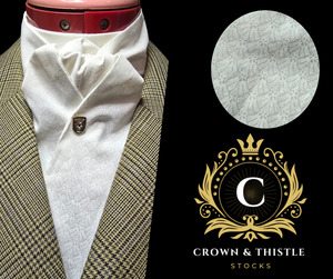 Ties: White And Beige Scalloped Design