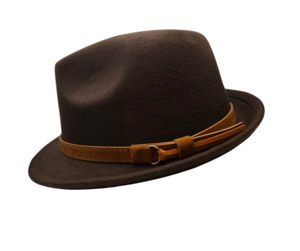 Hats: Felt Fedora Hat - Chocolate Brown