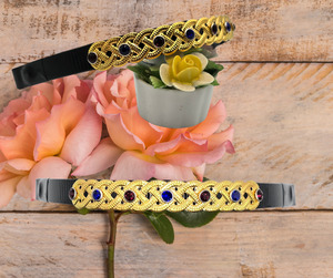 Miniature Horse: J Hook Rhinestone Noseband - Filigree With Red And Blue Stones