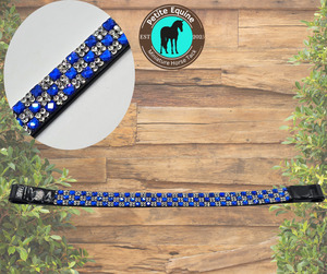 J Hook Checkerboard Noseband -Roal Blue
