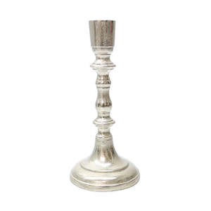 Home Decor: ALUMINIUM RAW SILVER CANDLESTICK