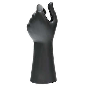 Home Decor: CERAMIC HAND VASE - BLACK