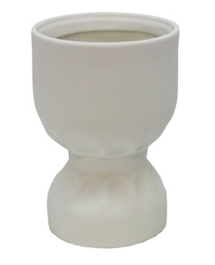 CERAMIC PINCHED VASE - WHITE SMALL