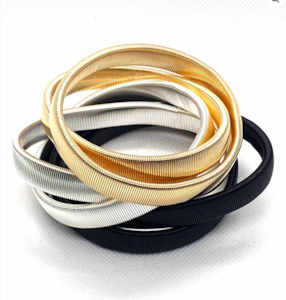 STRETCH METAL ARMBANDS - SILVER